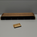 Wall-Mounted Coat Rack 'Toke' - Modern Design Coat Rack with Hidden Wall Hooks - Solid Wood Veneer Panel Coat Hanger - Walnut