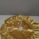 Mini Christmas Tree Skirt Velvet Plush Tiny 20 Inch Gold Tree Skirts Luxury Miniature Thick Fur Tree Skirt Vintage Xmas Tree Skirts Table Top Trees Decorations for Christmas Party Winter
