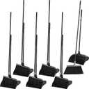 Yungyan 6 Set Broom with Dustpan Combo Set with 54 Inch Long Handle Commercial Lobby Plastic Upright Dustpan and Broom Set for Floor Cleaning Home Office Restaurant Indoor Outdoor Use