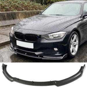 MUTUSAISI Front Bumper Lip Splitter Spoiler Fit for BMW F30 F31 3 Series Base 2012-2018 Accessories 320i/ 328i/ 328d/ 330e/ 330i/ 335i/ 340i, 3PCS Air Chin Body Kit (Carbon Fiber Look)