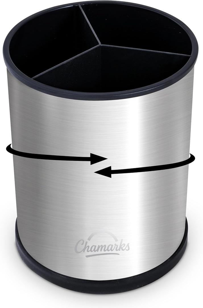 Kitchen Utensil Holder and Countertop Organizer. (Silver)