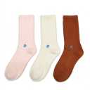 Hyacinth Hyaline Honeycomb Style Woman Socks 3 Pairs Set, Medium