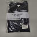 Missufe Women's V Neck Ruffle Short Sleeve Bodycon Summer Casual T Shirt Dress (Black, M)