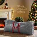 Zober Christmas Tree Storage Bag - Fits 7.5 Ft Artificial Trees - Plastic, Waterproof Christmas Tree Bag For Storage Box For Xmas - Strong, Durable Handles - Label Card Slot - Gray