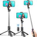 Selfie Stick Tripod, All in One Extendable & Portable iPhone Tripod Selfie Stick with Wireless Remote Compatible with iPhone 17 16 15 14 13 12 pro Xs Max, Galaxy Note10/S20/S10/OnePlus 9/9 PRO etc