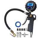 Digital Tire Pressure Gauge with Inflator, 3-250 PSI Air Compressor Accessories with Air Chuck Quick Connect Coupler, Car Attachments with Rubber Hose for Car, Truck, SUV, Cycle, RV