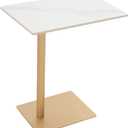 C Shaped End Table Snack Side Table for Couch Marble Top Under Couch Table Sofa Side Table for Couch Living Room Bedroom