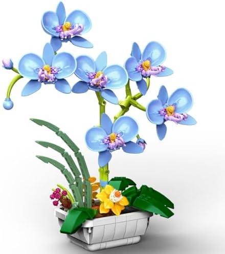WISEPLAY Creative Orchid Building Sets for Kids, Gift for Mother's Day, Educational Flowers Building Brick Sets, 581 Pieces