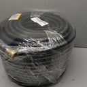 Heavy Duty Premium Garden Hose 200ft x 5/8", 300PSI Working, 1000PSI Burst, Hybrid Rubber Water Hose with Transparent Swivel Handle - Hot/Cold Water - Five Layered Braiding with Brass fittings (Black)
