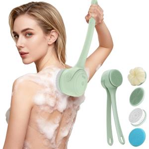 Electric Back Scrubber for Shower - Waterproof Rechargeable Exfoliating Brush for Deep Cleansing, Soft Bristles for Sensitive Skin, Dry/Wet Use for Back, Arms & Legs (Mint Green)