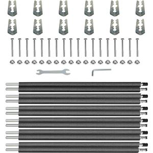 Universal Trampoline Poles, Replacement Poles with Clamp and Hardware, with Enclosure Pole Connecters, Screws and Bolts, Pole Caps, Fits Most Straight Poles Trampoline