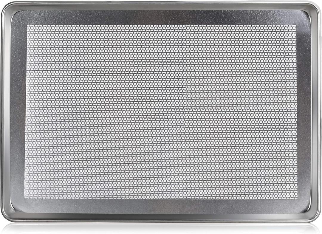 New Star Foodservice Commercial-Grade 18-Gauge Aluminum Sheet Pan/Bun Pan (18 L x26 W x1 H (Full Size) Measure Oven)