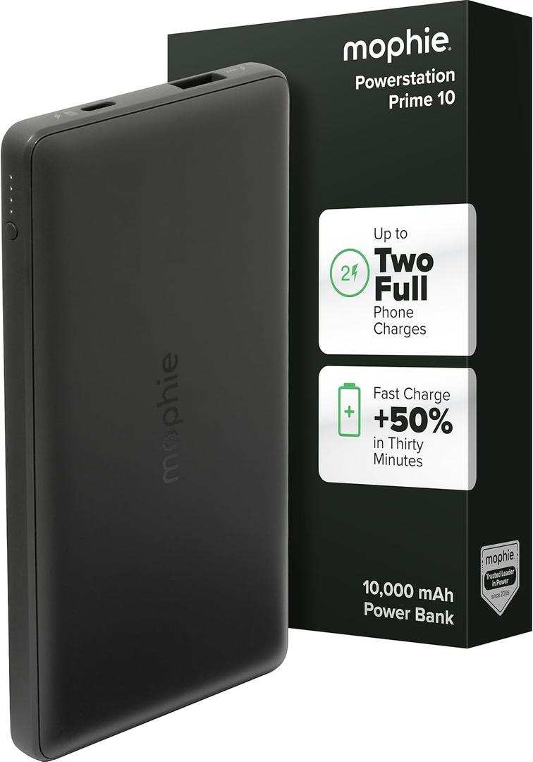 Mophie Powerstation Slim 10,000mAh Power Bank | Thin Everyday Power | 15W, Multi-Device
