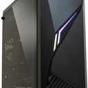Zalman Raven ATX Mid-Tower Gaming PC Case - RGB Lighting Strip with Control Button, Full Tempered Glass Side Panel, 1 x 120mm Fan Pre-Installed, USB 3.0, Desktop Computer Case