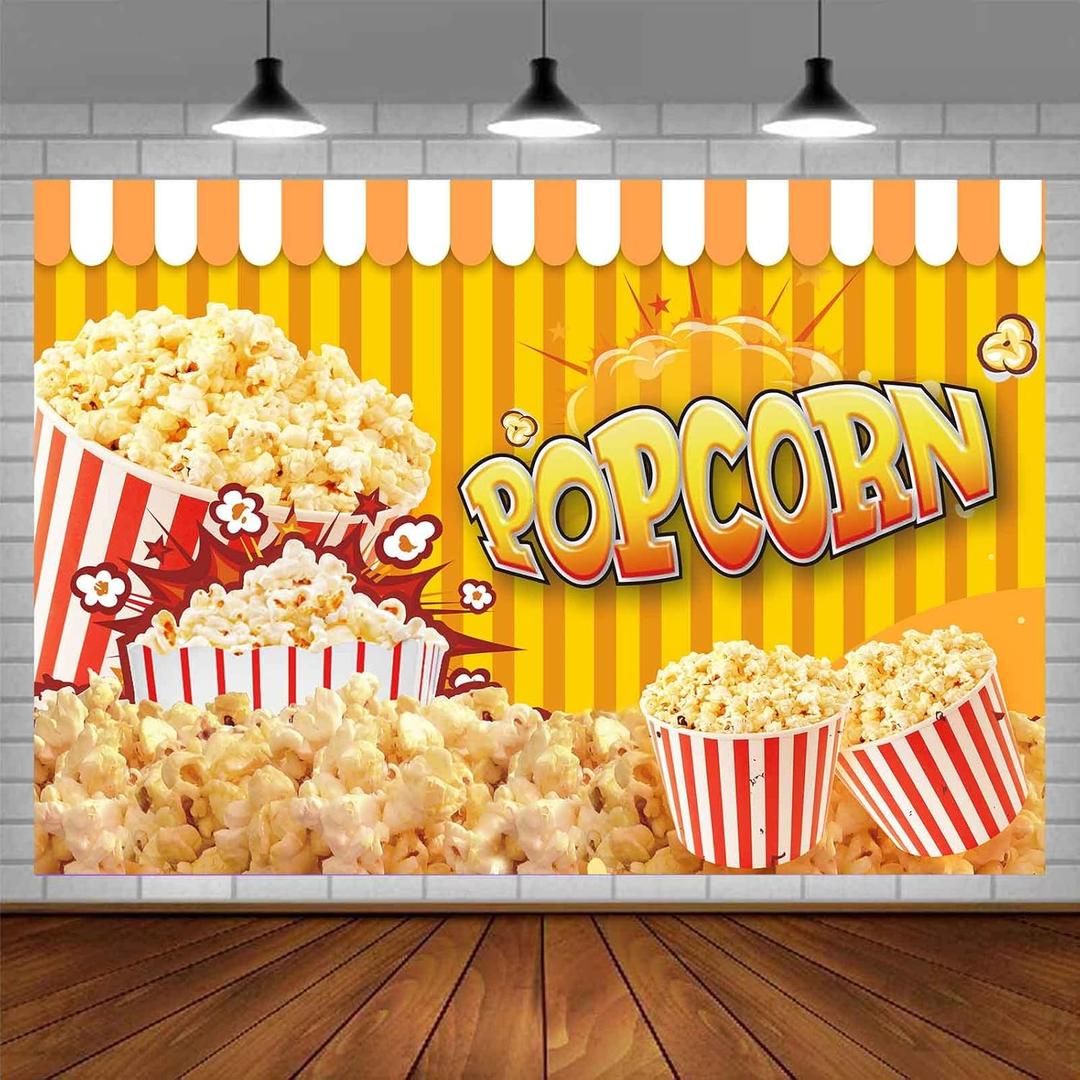 EMDSPR Movie Night Backdrop, 7x5ft Vinyl, Popcorn Photography Background Children Birthday Party Photo Booth Props BJDWPR90