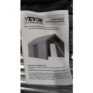 VEVOR Upgraded 10x20 FT Heavy Duty Carport Canopy with Roll-up Windows, All-Season Portable Garage with Removable Sidewalls & Doors, 12 Stakes & 12 Ropes, Car Tent for Car, Truck, Boat, Equipment