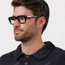 AIEYEZO Fashion Square Blue Light Glasses for Men Women Retro Thick Frame Blue Light Blocking Computer Glasses