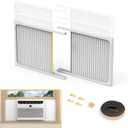 Window Air Conditioner Side Panels with Frame,Adjustable Extra Wide Air Conditioner Side Panels Fits Most 5,000-14,000 BTU Window AC Units,Window AC Side Panel Curtain Kit,2 Pack