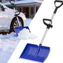 Snow Shovel for Driveway: 48" Ergonomic Dual D-Handles for Less Back Strain - Aluminum Wear Strip Cleaning Shovel - Lightweight and Portable Snow Removal Tool for Car Camping Outdoor