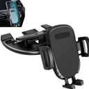 leechio 1 PC CD Slot Phone Holder, Adjustable Anti-slip Shock Absorption CD Slot Phone Holder, Automatic Lock Mobile Phone Navigation Holders, Suitable for 5-7.Inch Mobile Phones (Black #01)