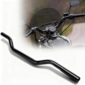 MoKitDora 2.7" Rise 1" Clamp Drag Bars Handlebars for Harley 2010-later XL883L XL1200C XL1200NS XL1200T XL1200V and XL1200XS Models, Black
