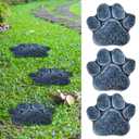 Yaocom 3 Pieces Dog Paw Garden Stepping Stones Garden Decor Cast Irons Dog Rocks Rustic Outdoor Stones Decorative Stone for Garden Walkway Outdoor Decoration, 12 Inch(Gray)