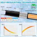 Kingdder Heat Tape for Water Pipes, Roof Snow Deicing Heating Cable, Self Regulating Temperature for Pipe Freeze Protection 120V 7.5Watts/Ft(1 Pc,150 Ft)