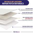 Leather Repair Patch Tape Kit, Self Adhesive Leather Repair for Furniture, Couch, Sofa, Car Seats,Office Chair,Vinyl Repair Kit.30inx16in