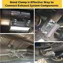 Kshineni 2.5 Inch Exhaust Clamps, Lap Joint Band Clamp 2.5" Stainless Steel Coupler Exhaust Muffler Band Clamp (2 Pcs)