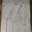 3 PCS Large Stone Dish Drying Mat for Kitchen Counter, Quick Dry Stone Dishes Mats, Sink Faucet Mat, Marble Water Absorbing Diatomaceous Earth Drying Pad for Countertop Tableware, Bottles (24*16inch+16*4inch+8*4inch, White Gold Marble)