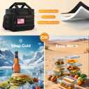 HOTOR Lunch Box for Men & Women - Insulated Lunch Bag with Multiple Pockets, Tactical Cooler Bag for Work, Hiking, Camping, Fishing, Travel, Black, 11.0" x 8.3" x 7.1"