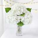 3 PCS White Hydrangea Real Touch Artificial Flowers 21'' with Stems