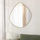 ELEHUME Asymmetrical Wall Mirror Matel Gold Framed Wall Mirror for Living Room Bedroom Bathroom Entryway Wall Decor 28.2" L x 27.8" W ELE-003Gold