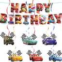 Elegant Birthday Banner and Hanging Swirls  Happy Birthday Banner with Swirls for Adult Theme Decorations Party Hanging Decorations