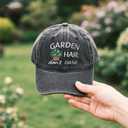 Gardening Gifts for Women - Gardening Hat Embroidered Breathable Cute Baseball Cap for Mom, Wife Outdoor Work (Gray)
