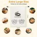 2-Pack Beeswax Bread Bag for Sourdough, Reusable XL Cotton Bread Bag for Homemade Bread, Sourdough Bag, Beeswax Bag with Date Tracker, Sourdough Bread Storage for Freshness, 17x13in (Black-Orange)