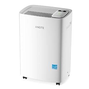 ANDTE 80 Pints Energy Star Dehumidifier for Basement and Home, 5500 Sq.Ft Large Room Dehumidifiers with Drain Hose for Bathroom Living room, Smart Humidity Control, Touch Control Panel, Memory Restar