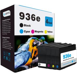 936e 936 Ink Cartridges for HP Printers 9125e 9135e 9730e 9120e Series Replacement HP936 HP936e HP 936 Ink Cartridges Combo Pack Work on Office Jet 9122e OfficeJet Pro 9128e 9110b 9130 e | BCMY 4 Pack