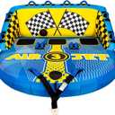 KMJETNIVY Towable Tubes for Boating Person,Pull Tube, Super Sofa Tubes for Boats,Inflatable Boat Tube,Front&Back Tow Points w/Heavy-Duty Thick Nylon Cover for Water Sports (3)