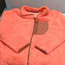 Amazon Essentials Women's Sherpa Long-Sleeve Mock Neck Full-Zip Jacket with Woven Trim, Brown Coral Pink Color Block, XX-Large