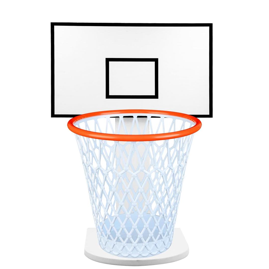 Trash Can Basketball Hoop,Basketball Net Trash Can,Waste Basket,Basketball Gift,Basketball Trash Can Holder for Home,Bedroom,Office,Gym (Including 1pc Basketball Trash Can),Wood Backboard
