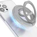 OPSO Magnetic Phone Ring Holder for MagSafe, 360 Degree Rotation Silicone Finger Ring Grip Stand Holder, Adjustable Kickstand, Compatible with iPhone 16 15 14 13 12/Pro/Max, Samsung and All Smartphone