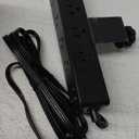 Flat Plug Desk Clamp Power Strip 10FT, 40W Total Fast Charging Station, Dual PD 20W USB C Ports, Desk Edge Mount Power Strip 9 AC Outlets 8 USB Ports(4 USB C) Surge Protector, Fit 1.7" Tabletop Edge Black