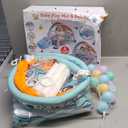 PLAY 4-in-1 Baby Play Mat - Dinosaur Baby Gyms & Playmats Tummy Time Mat Washable, Baby Activity Center with 4 Sensory Toys & 1 Soft Pillow, Develop Motor Skills Gift for Newborn Toddler - Multi