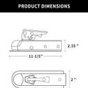 METOWARE Straight Trailer Tongue Coupler for 2" Ball, 2" Channel Width Trailer Coupler 3,500LBS