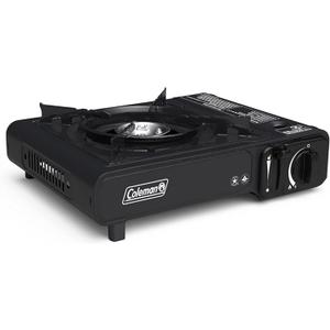 Coleman Classic 1-Burner Butane Stove Portable Camping Stove with Carry Case & Push-Button Starter Includes Precise Temperature Control & 7650 BTUs of Power for Camping Tailgating & More (Black)