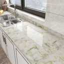 Light Green Marble Granite Wallpaper Thick Glossy 16x354inch Peel Stick Countertop Contact Paper Waterproof Self Adhesive Vinyl Decorative Film