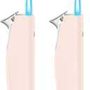 Women's Mini Butane Torch Lighter, Windproof Jet Flame Refillable Adjustable Candle Lighter for BBQ, Camping, Daily Use, Ideal Gift, 2 Pack (Light Pink, Butane Not Included)