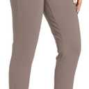 Willit Women's Yoga Dress Pants Skinny Work Slacks Leggings Slim Fit Stretch Office Casual Pants Pockets, XX-Large, 30 Inches, Deep Taupe