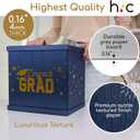 Blue & Gold Graduation Card Box, Large 10x10 Navy Blue Congrats Grad Gift Card Box Holder, Grad Party Favors, Envelope Money Basket, College Graduation Decorations 2026, Party Decor, Table Centerpiece